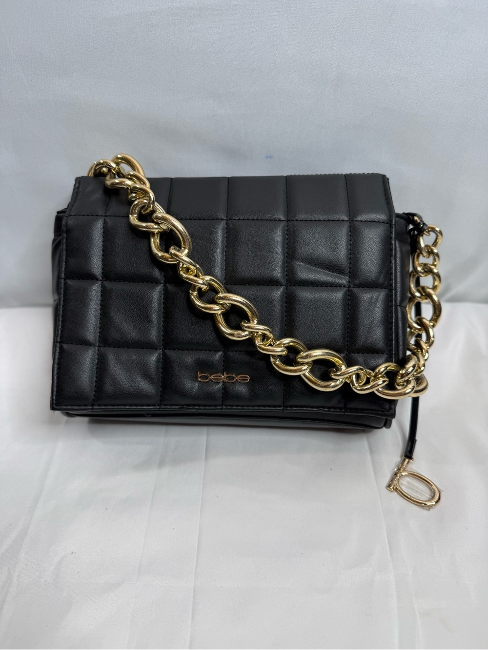 black quilted Bebe Chica Large Chain Shoulder Bag